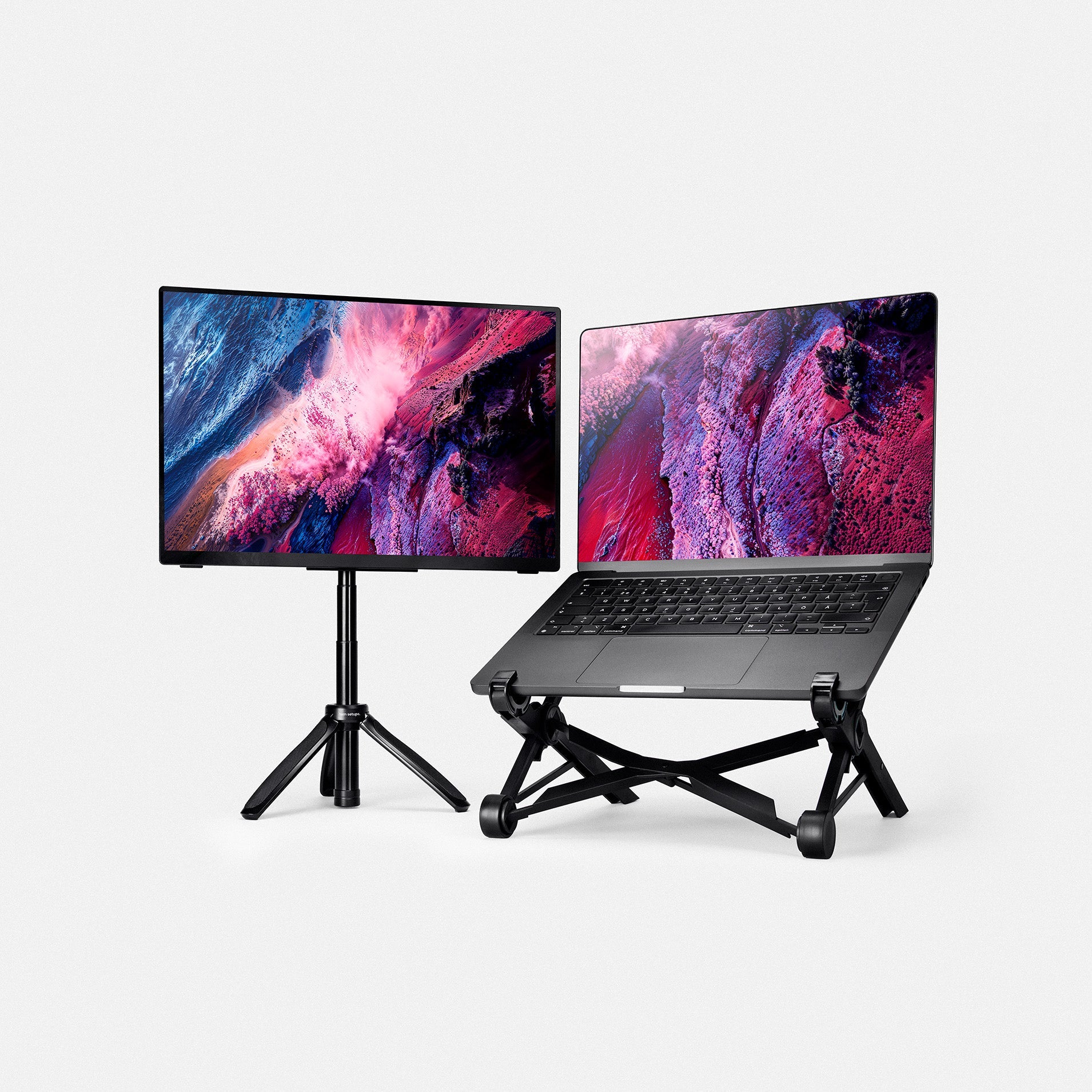 Portable monitor on desk with clean minimalist setup 50740017070427